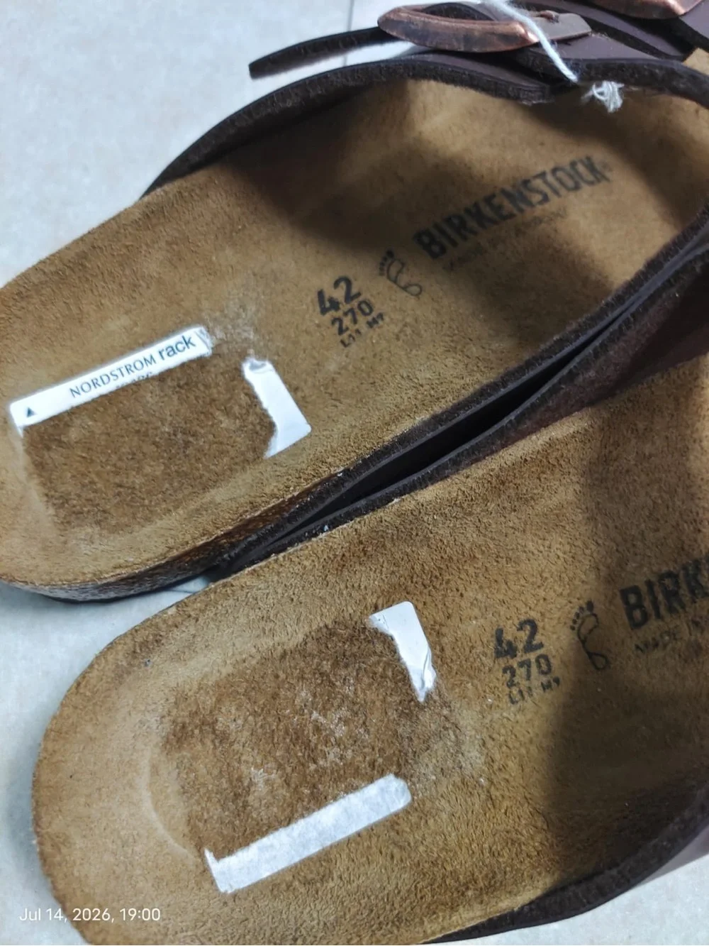 NWOB Men’s Birkenstock Arizona Brown Birko-Flor Synthetic Leather Sz 11